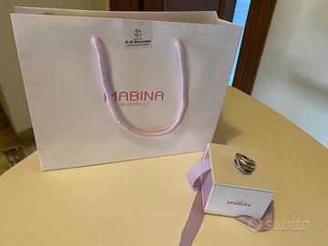 Anello in argento intrecciato in pavè di zirconi