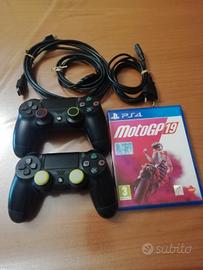 play station 4 slim 500 gb+2 controller +gioco 