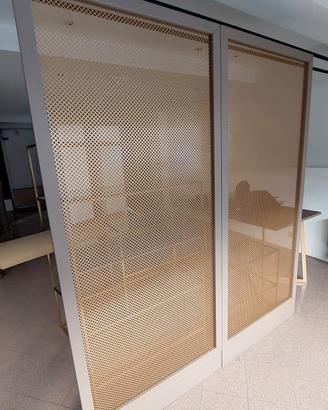 separé design con lamiera forata champagne – 110×2