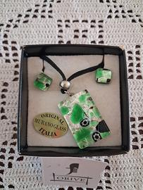 Collana e orecchini vetro di Murano Made in Italy