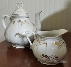 antica teiera e lattiera in porcellana Bavaria 