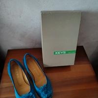 Scarpe décolleté blu avio aperte in punta Keys 39