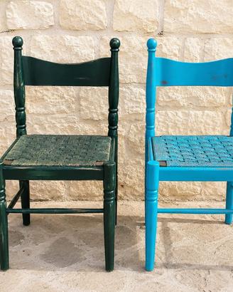 Set 4 sedie colorate interno esterno giardino