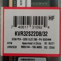 RAM Sodimm DDR4 32Gb Kingston 3200Mhz DDR 4 32 Gb