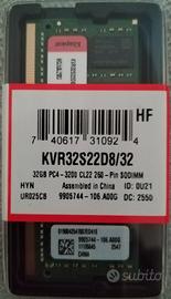 RAM Sodimm DDR4 32Gb Kingston 3200Mhz DDR 4 32 Gb