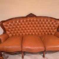 Divano vintage in pelle anni 50