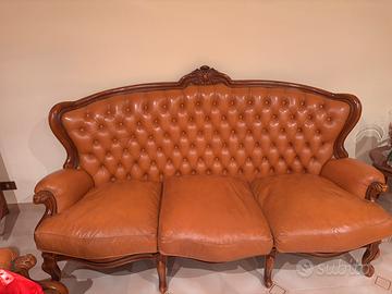 Divano vintage in pelle anni 50