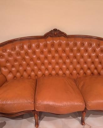 Divano vintage in pelle anni 50
