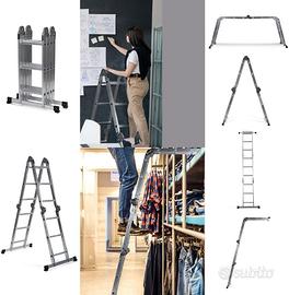 Scala alluminio pieghevole 6+6 gradini multiu