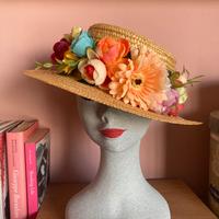 Cappello paglia e fiori