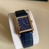 Orologio Tank in oro 18kt, quadrante lapislazzuli