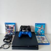 PlayStation 4 slim con controller, cavi e giochi 
