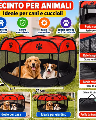 Recinto per animali pieghevole per cani e cucc nuo