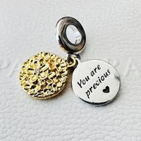 Pandora Charm doppio pendente margherita bicolore