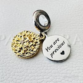 Pandora Charm doppio pendente margherita bicolore