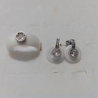 Parure orecchini e anello in ceramica