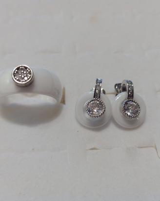 Parure orecchini e anello in ceramica