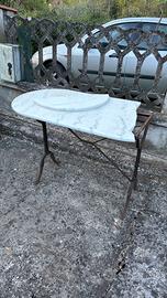 Tavolino in ferro e marmo