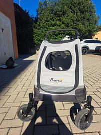 Passeggino per cani di taglia media PawHut  Grigio