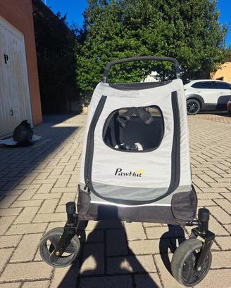 Passeggino per cani di taglia media PawHut  Grigio