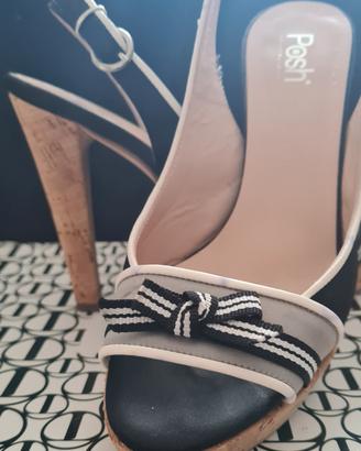 Sandali Posh in raso e sughero, tg 38