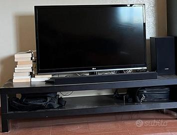 Mobile porta TV nero moderno con ripiano