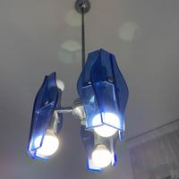 Set lampadario con specchio da bagno vintage