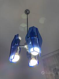 Set lampadario con specchio da bagno vintage