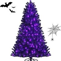 NUOVO Albero Nero di Natale Artificiale 180cm LED