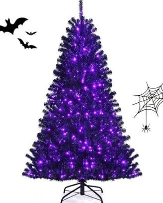 NUOVO Albero Nero di Natale Artificiale 180cm LED
