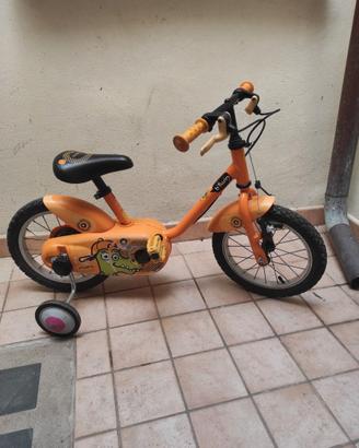 Bici bimbo/ bimba 14" con casco e rotelle