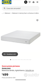 Materasso IKEA Anneland 160x200 nuovo sigillato
