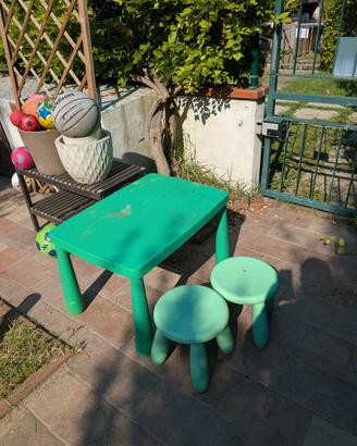 Tavolino e sedie per bambini