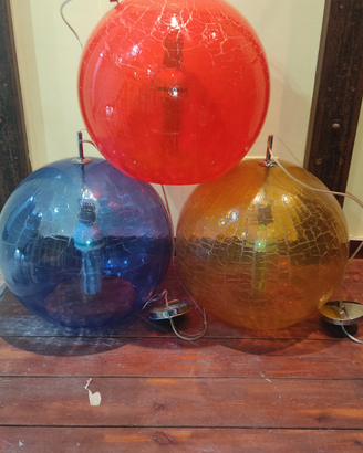 Lampadari globo in vetro crachè