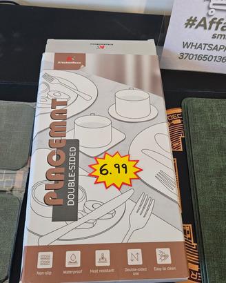 tovagliette americane verde scuro 6 pz coordinati