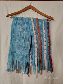 Sciarpa lunga lana, azzurro