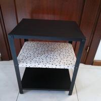 Comodino 2 ripiani metallo