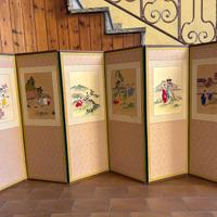 Paravento antico in seta, coreano originale +++