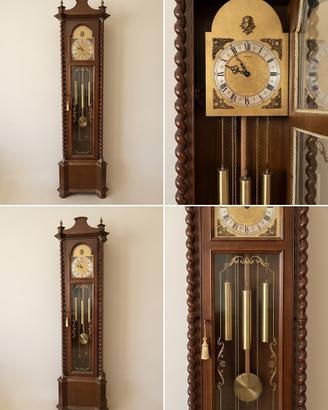 Pendola ottone/legno massello fine anni 70