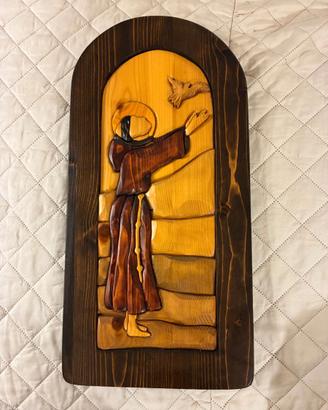Bassorilievo San Francesco in Legno -