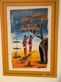 Autentico dipinto Tingatinga dalla Tanzania