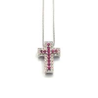 Collana croce oro bianco diamanti