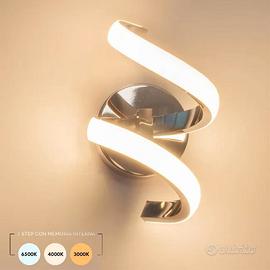 2 APPLIQUE LED SPIRALE STILIZZATA 9W RESA 72W