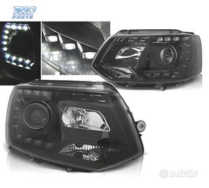 FARI PER VOLKSWAGEN VW T5 10-15 TRU DRL NERI