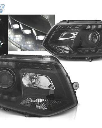 FARI PER VOLKSWAGEN VW T5 10-15 TRU DRL NERI