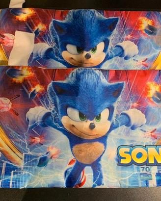 Coppia di buste con zip Sonic nuove