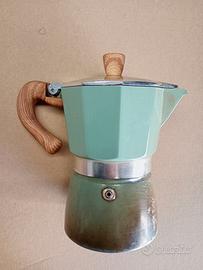 Moka Exclusive 3 Tazze - Verde Pastello / Legno