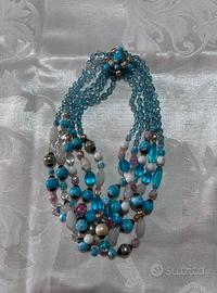Collana in vetro di murano con 5 fili di perline