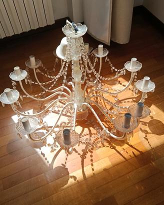 Lampadario 12 luci con cristalli 