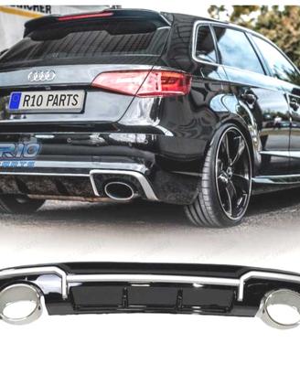 DIFFUSORE AUDI A3 SPORTBACK 16- LOOK RS3 + TERMINA